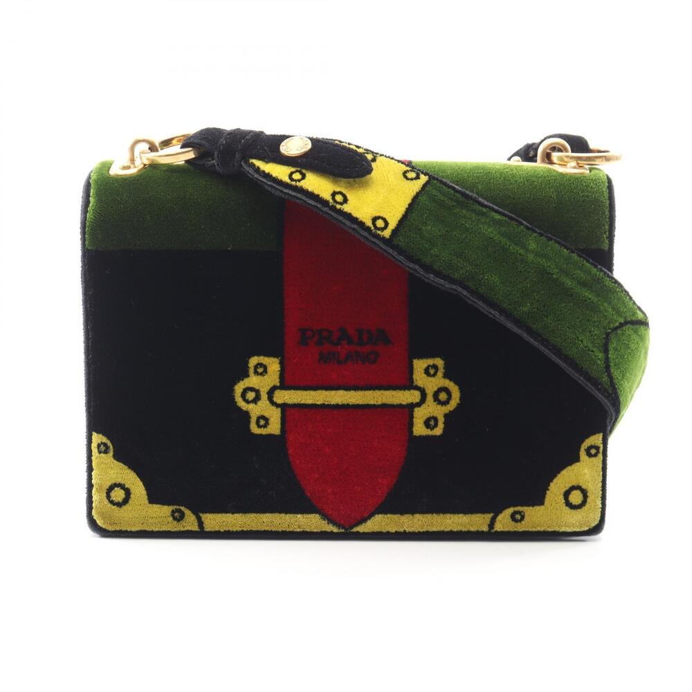 Prada Cahier Shoulder Bag Black Multicolor